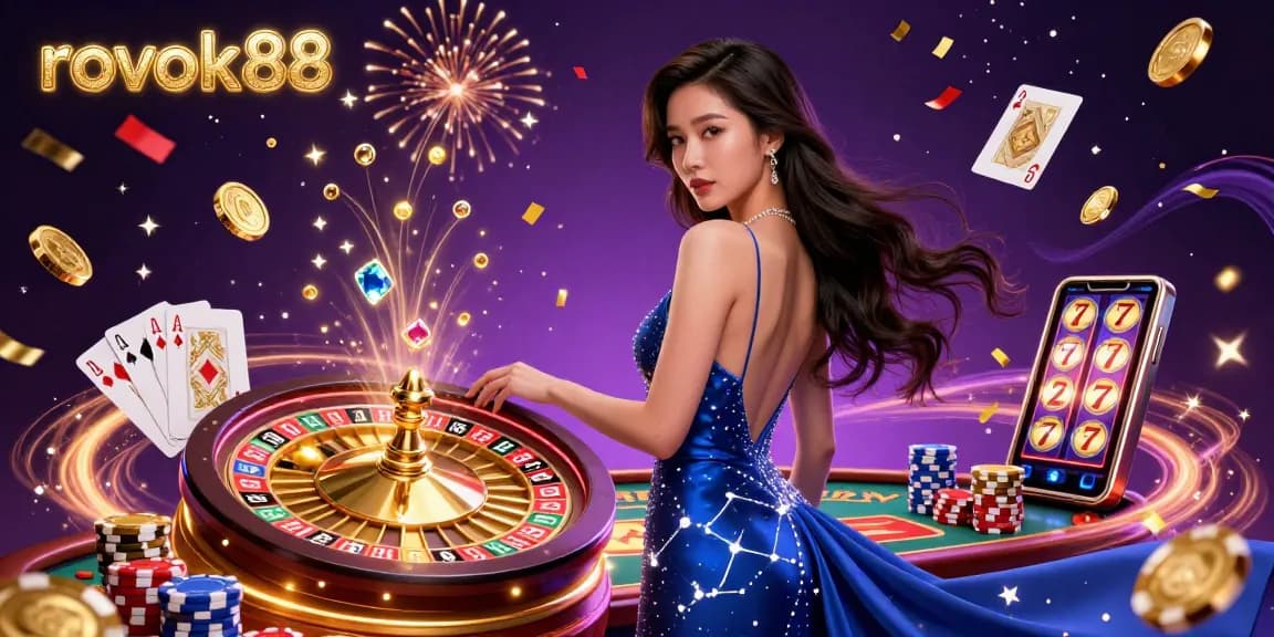Experience thrilling gameplay at rokok88 surrounded by shimmering coins and vibrant gambling action.