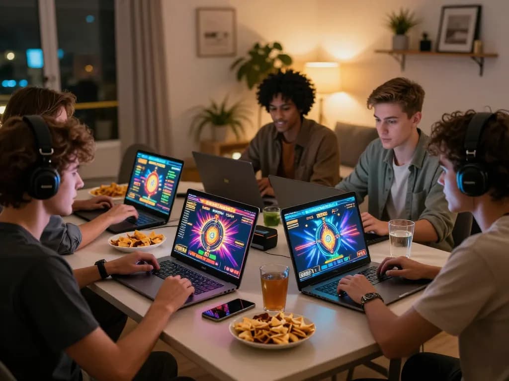 Teman-teman menikmati permainan slot online VIRUS88 di ruang permainan yang mengundang.