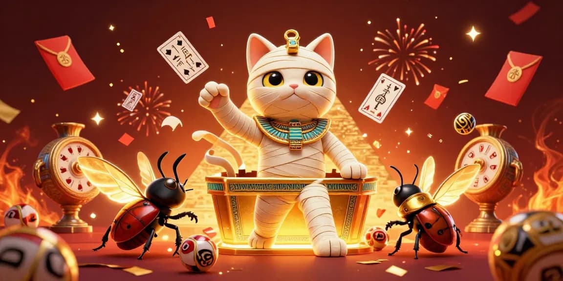 Menangkan togel hk dengan keberuntungan, karakter unik dalam suasana meriah serta angka lotere yang mengelilingi.