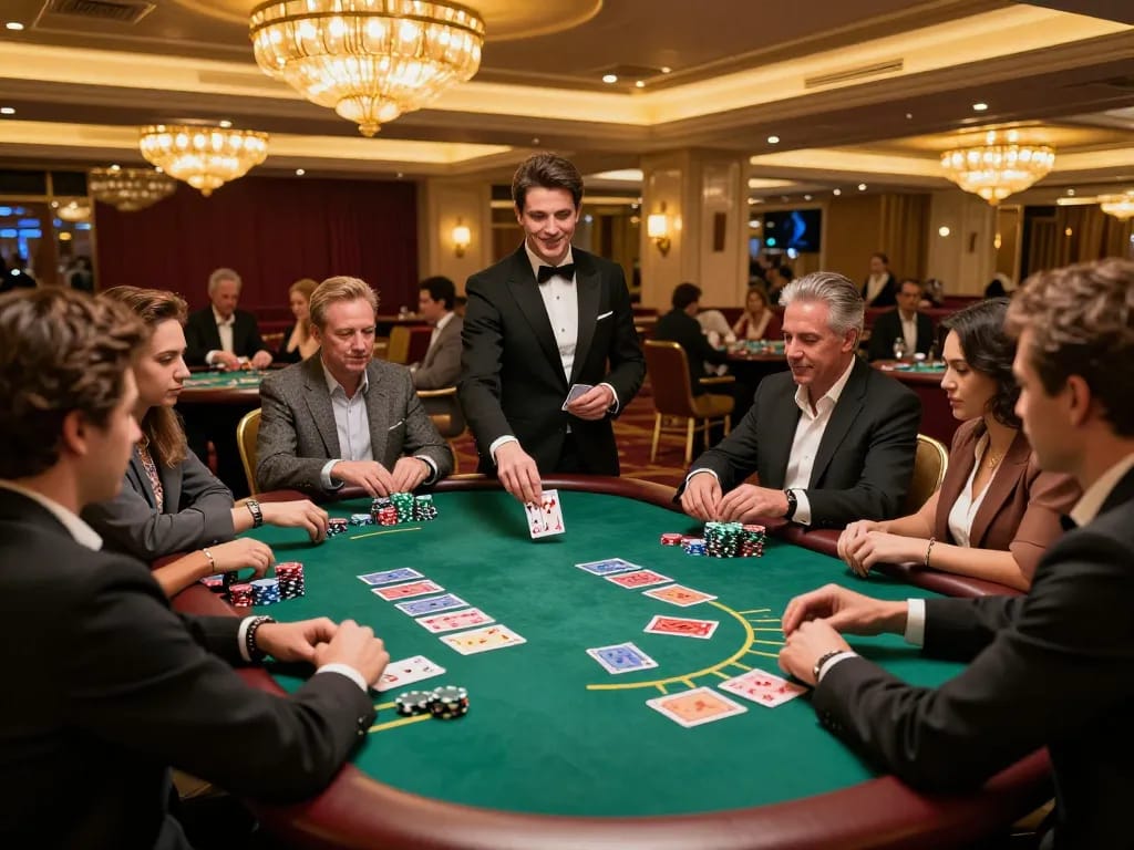 Players engaging in a thrilling blackjack game at rokok 88 casino table.
