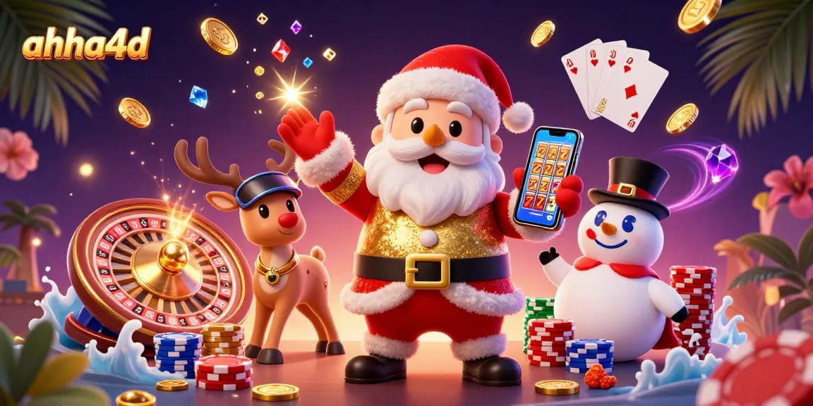 Experience thrilling gaming with ahha4d, where Santa and friends share slot jackpot excitement.