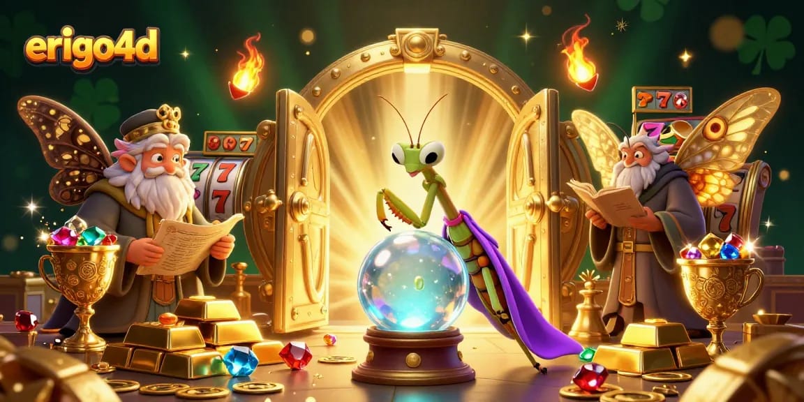 Experience thrilling slot action with erigo4d in this vibrant 3D illustration featuring characters and golden treasures.