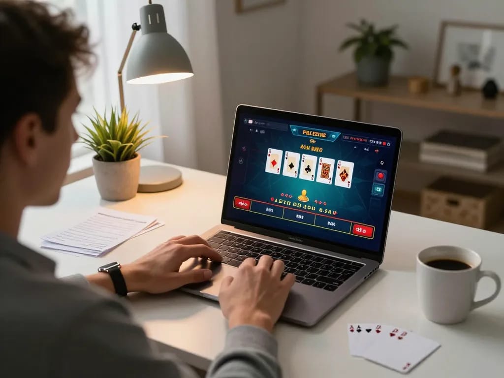 LGO99 Situs Game Online Terpercaya Di INDONESIA highlights a player engaging in an online blackjack strategy session.