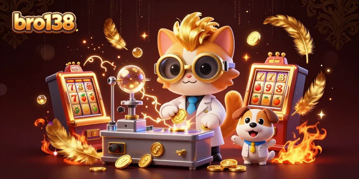 Spin to win with bro138 in a vibrant casino scene featuring gold coins and slot machines.