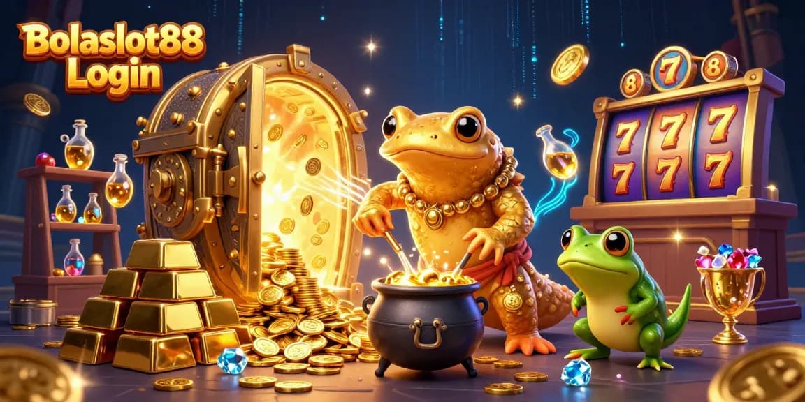 Bolaslot88 Login offers thrilling gameplay with a giant alchemist and vibrant slot machines.