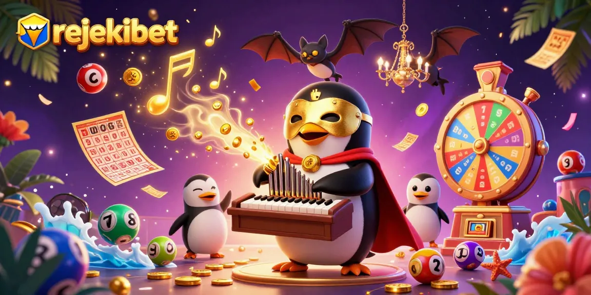 Experience the thrill of rejekibet with vibrant slot-themed elements in this 3D casino scene.