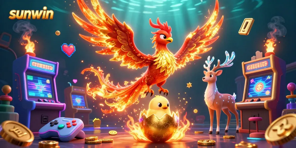 Experience the excitement of sunwin with a vibrant casino gaming scene featuring magical creatures and dynamic game elements.