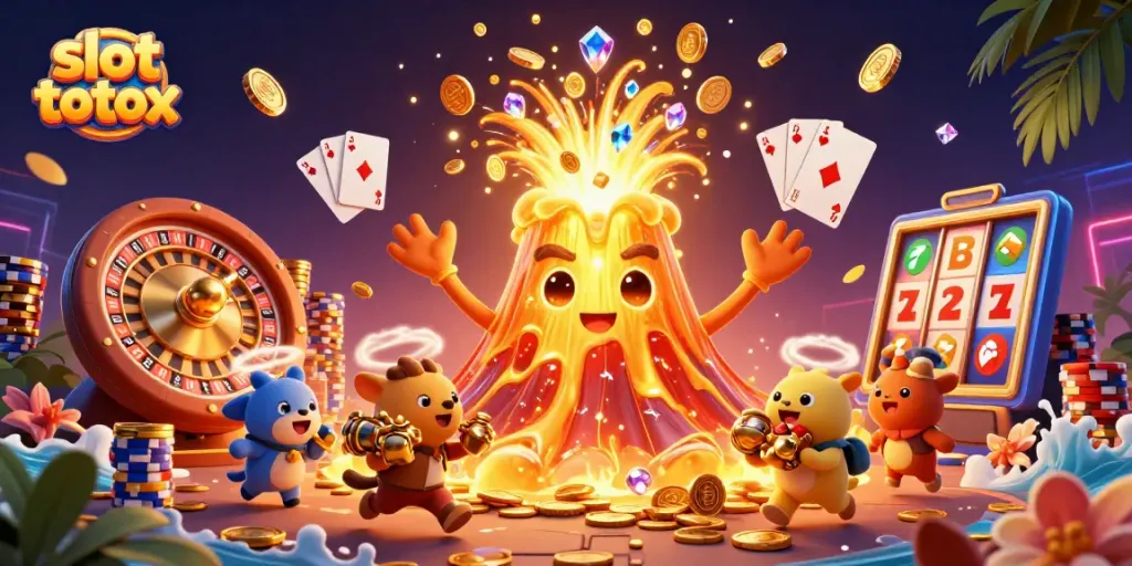 Engage in slot totox excitement with golden treasures and animated casino elements in vivid 3D!