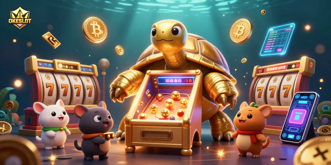 OKESLOT menyajikan ilustrasi interaktif permainan slot yang meriah dengan karakter kartun unik.