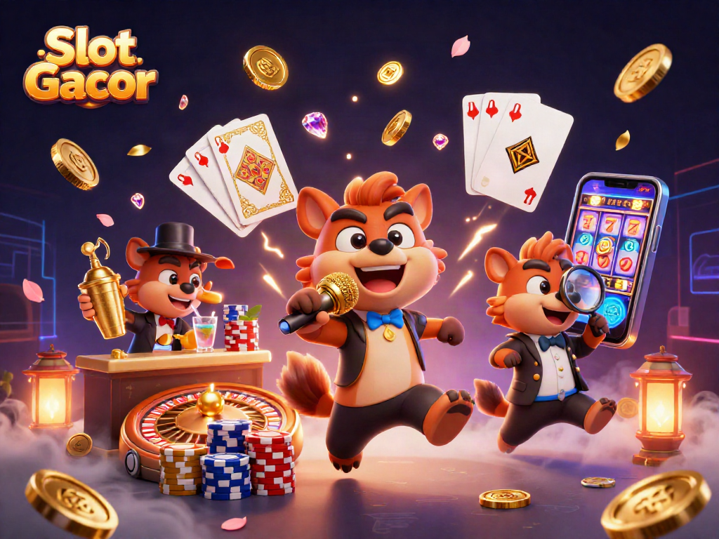 Menangkan Slot Gacor dengan pertunjukan hyena konyol di kasino megah yang penuh koin emas.