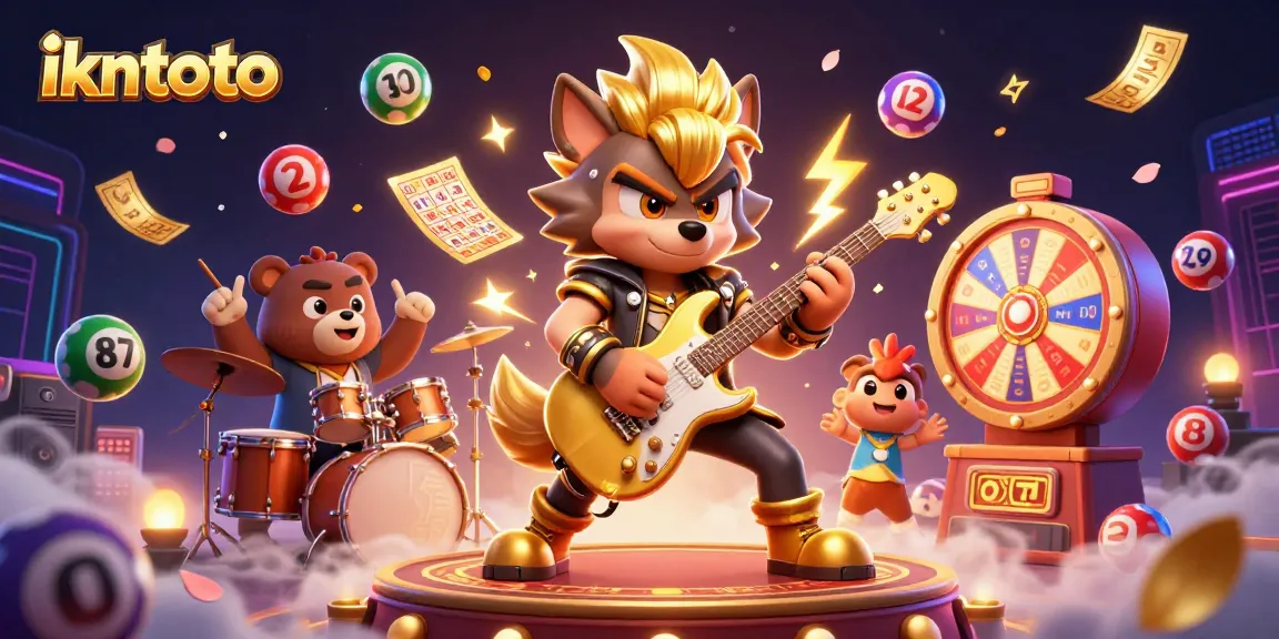 Experience thrilling gameplay with ikntoto’s vibrant 3D casino illustration featuring energetic characters and dynamic elements.