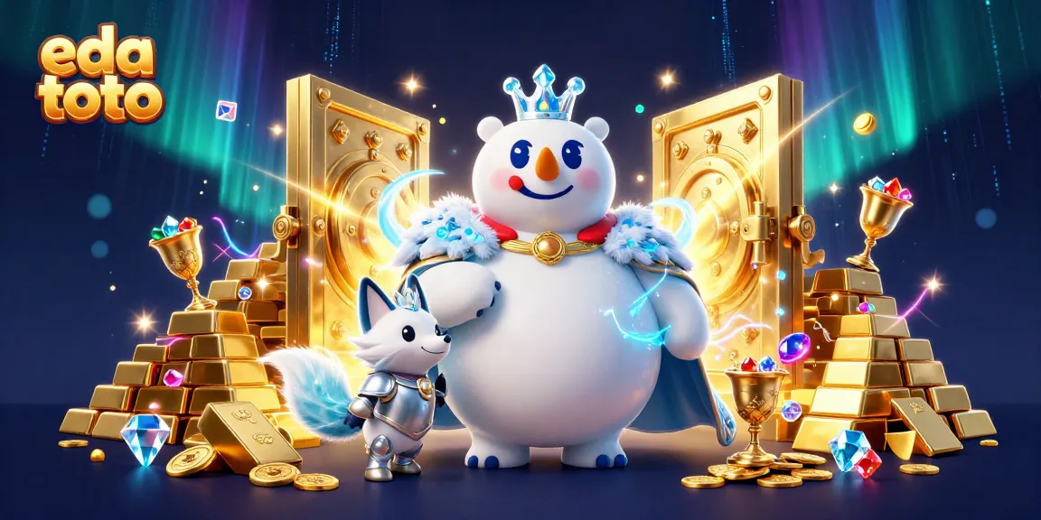 Engage with eda toto's thrilling gaming experience featuring a polar bear and fox in a mystical casino setting.