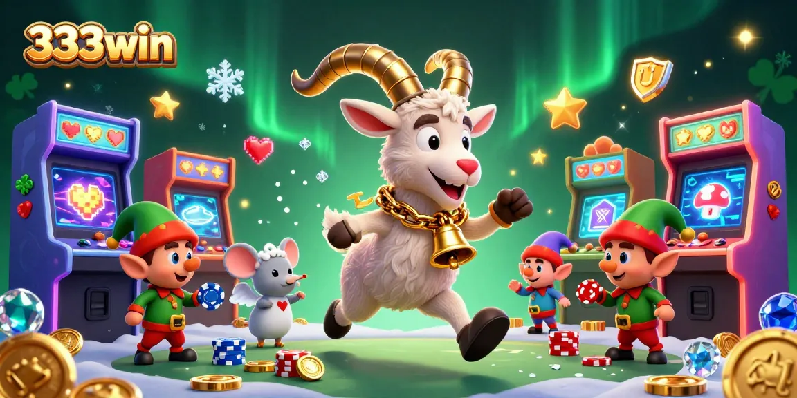 Engage in thrilling casino action with 333win, featuring lively characters in a vibrant casino scene.