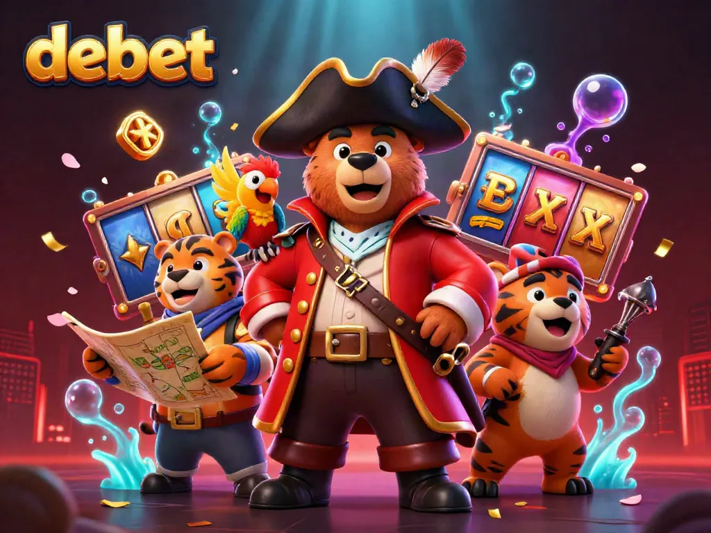 Join the thrilling world of debet with an exciting slot adventure led by a pirate captain bear and friends!