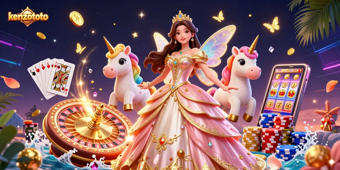 Bet on kenzototo with glamorous themes, showcasing 3D characters and casino excitement.