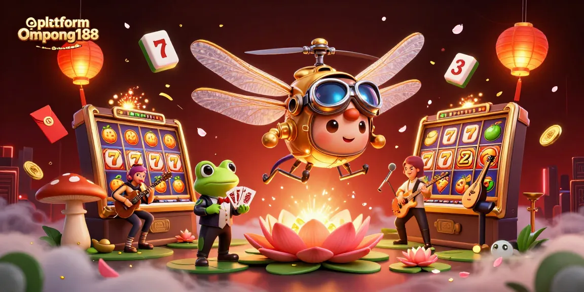 Rasakan keseruan platform Ompong188 dengan ilustrasi kasino 3D berwarna-warni dari karakter dan elemen yang menarik.