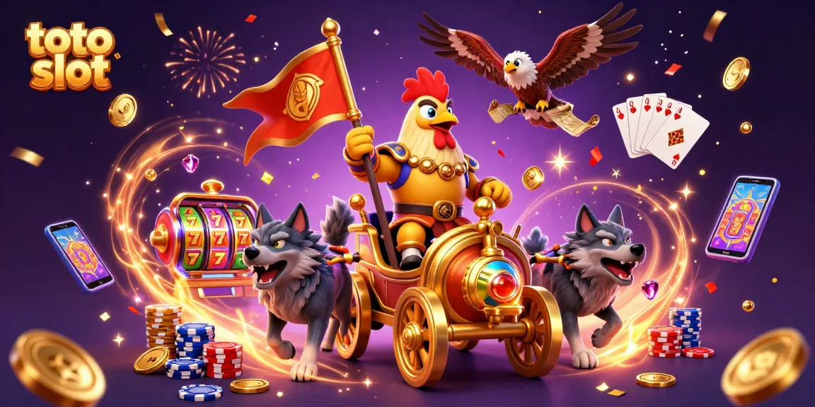 Toto slot menampilkan aksi papan permainan dengan karakter unik saat mendapatkan jackpot dalam suasana festival.