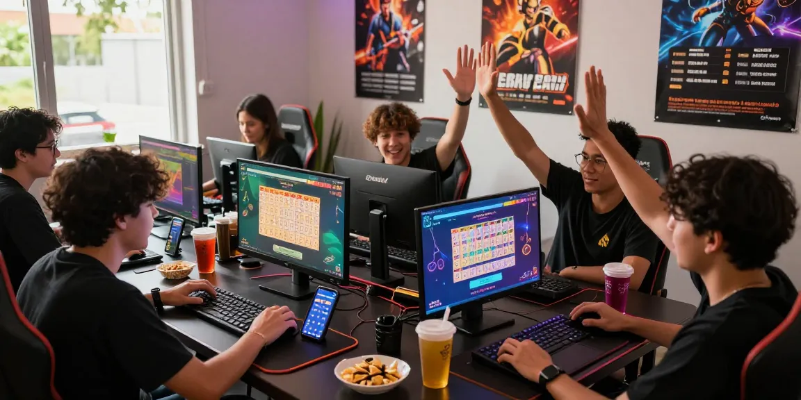 Exciting jebolwd togel gaming scene with players engaged in online betting.
