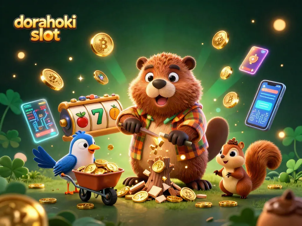Menangkan dorahoki slot dengan ilustrasi berwarna cerah yang menunjukkan karakter lucu di dunia permainan slot.