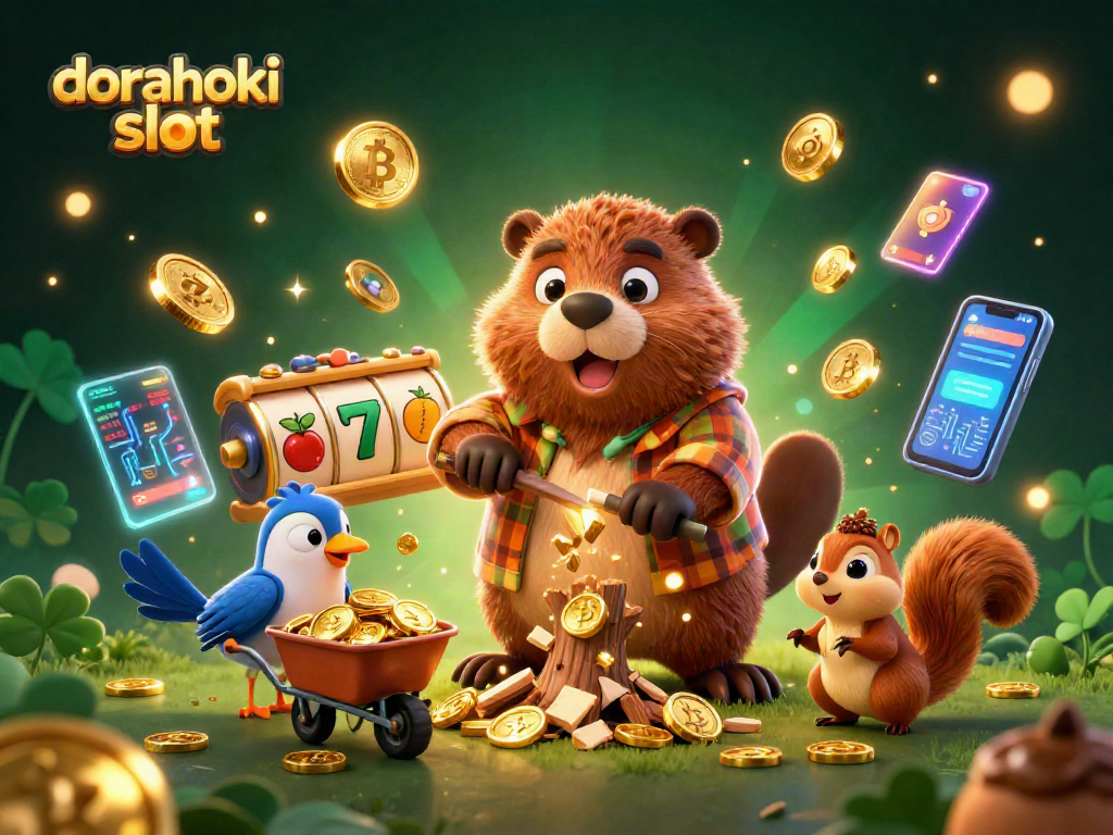 Menangkan dorahoki slot dengan ilustrasi berwarna cerah yang menunjukkan karakter lucu di dunia permainan slot.