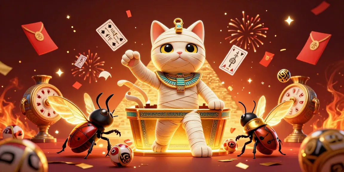 Menangkan togel hk dengan keberuntungan, karakter unik dalam suasana meriah serta angka lotere yang mengelilingi.