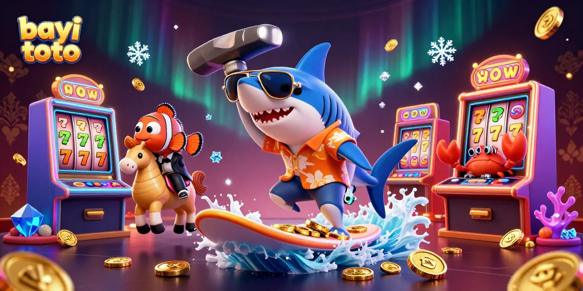 Experience thrilling gameplay with bayi toto in a vibrant casino scene filled with gold coins and slot machines.