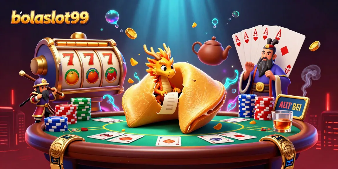 Spin to win with bolaslot99 as a giant golden fortune cookie reveals hidden treasures!