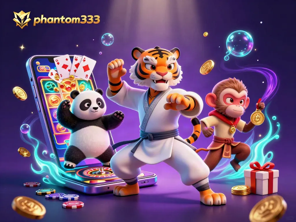 Engage with phantom333's exciting slot games featuring dynamic characters and vibrant casino elements.