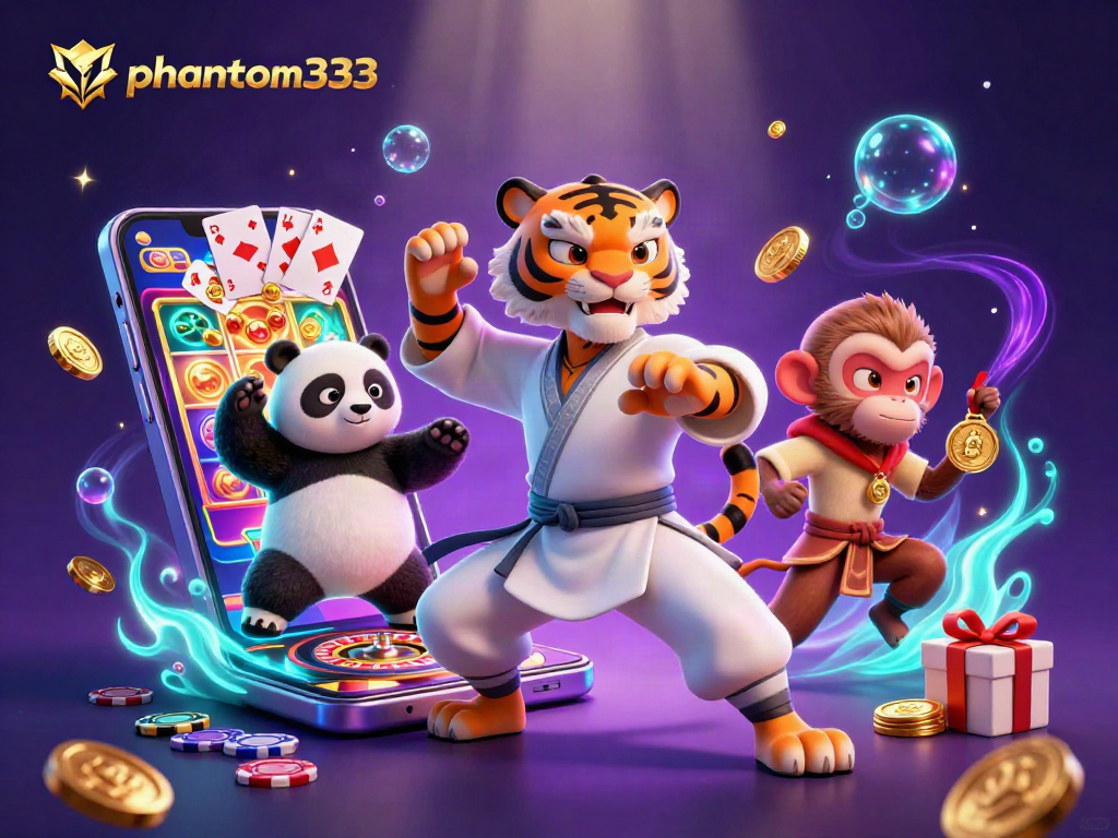 Engage with phantom333's exciting slot games featuring dynamic characters and vibrant casino elements.