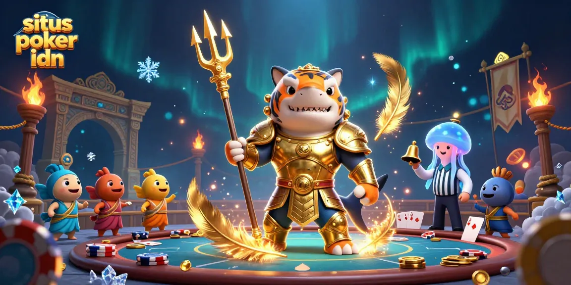 Engage in thrilling poker action at situs poker idn, featuring vibrant 3D casino elements.