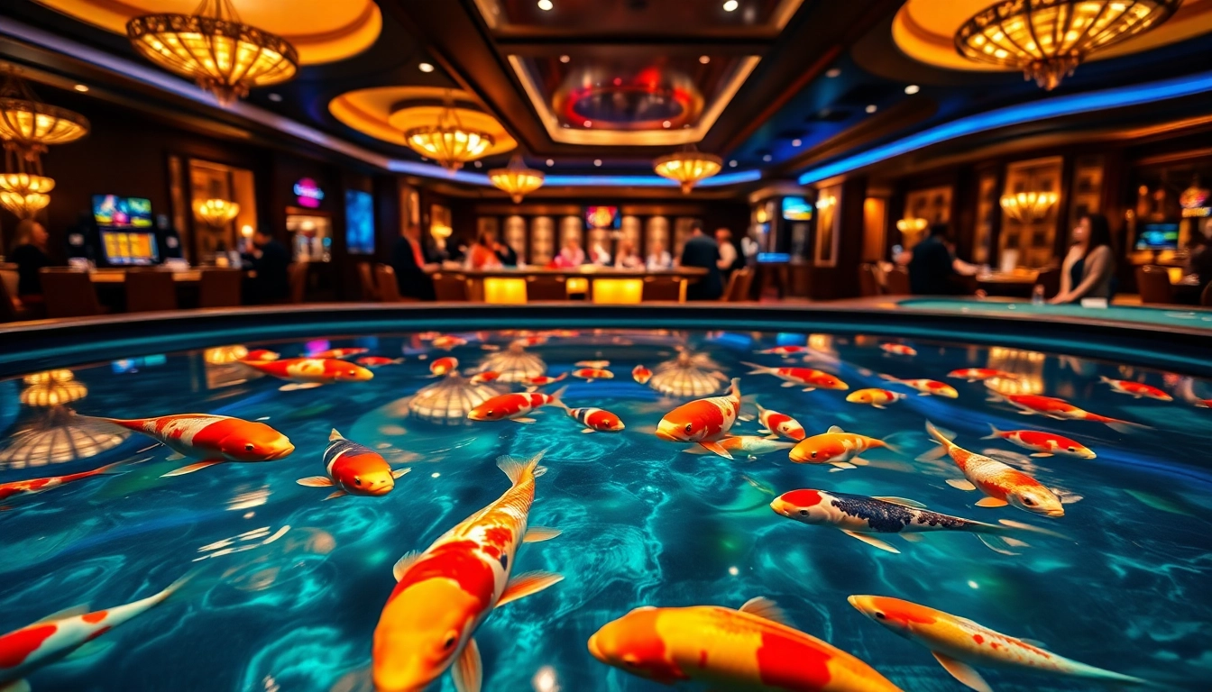 Menangkan permainan di koi toto sambil menyaksikan ikan koi berwarna-warni yang menari di kolam.