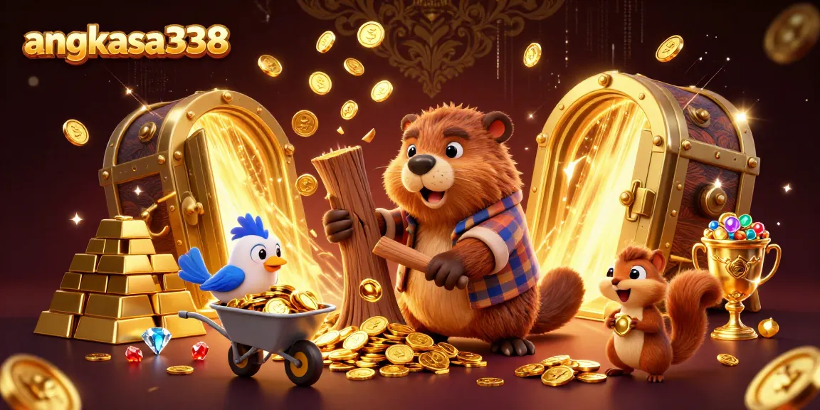 Join the fun at angkasa338 with a vibrant casino scene filled with treasure and excitement.