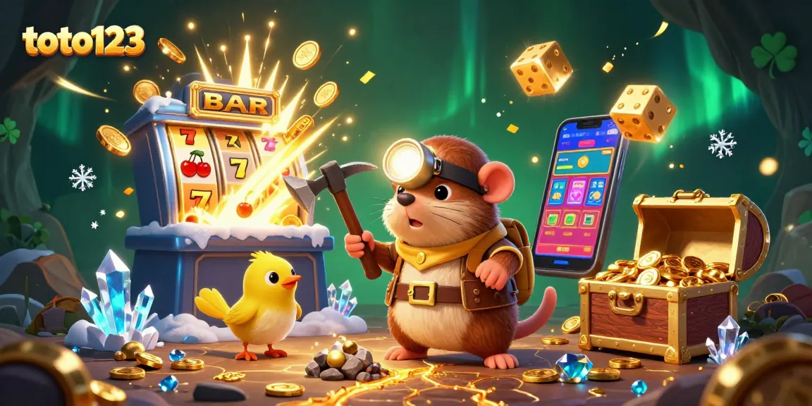 Engage with the thrilling adventures of toto123 as a treasure hunter mole mines for jackpots amidst dazzling casino excitement.