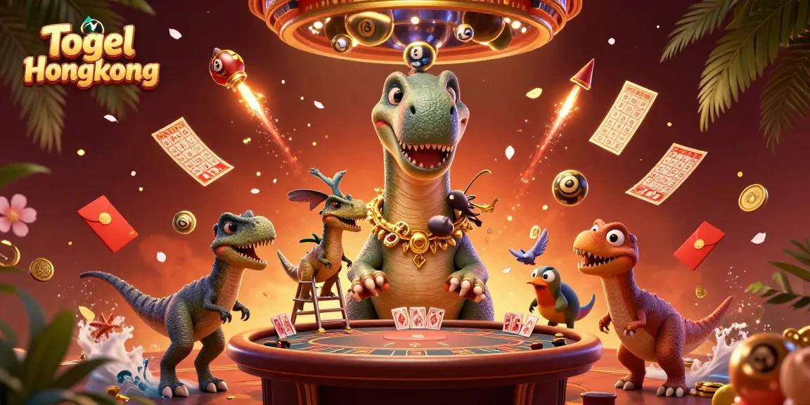 Togel Hongkong reveals an engaging 3D illustration of a playful casino scene with dynamic gambling elements.