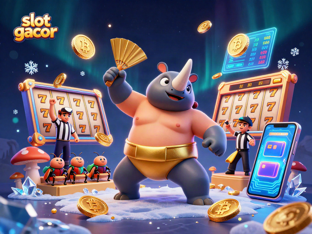 Experience the excitement of slot gacor with vibrant 3D illustrations showcasing dynamic casino elements.