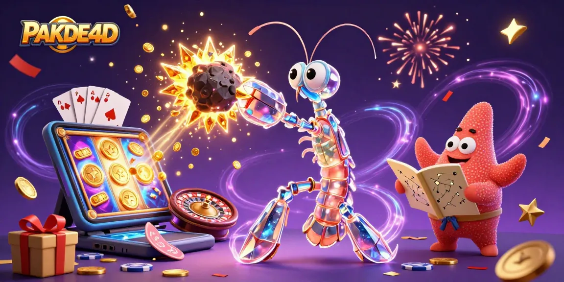 Engage with PAKDE4D's dynamic lottery scene of gems and coins, showcasing a thrilling gaming experience.