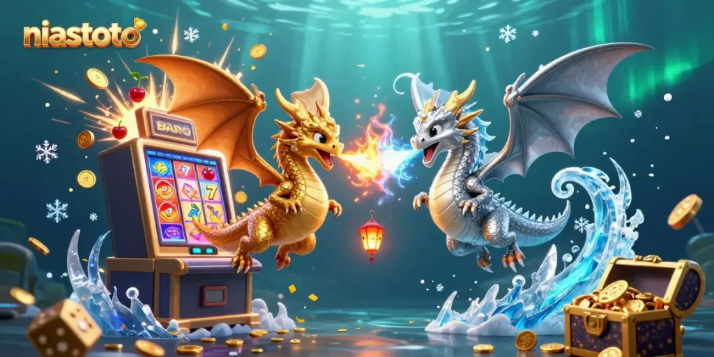Experience thrilling gameplay at niastoto with cartoon dragons unleashing fiery jackpots and dazzling slot symbols.