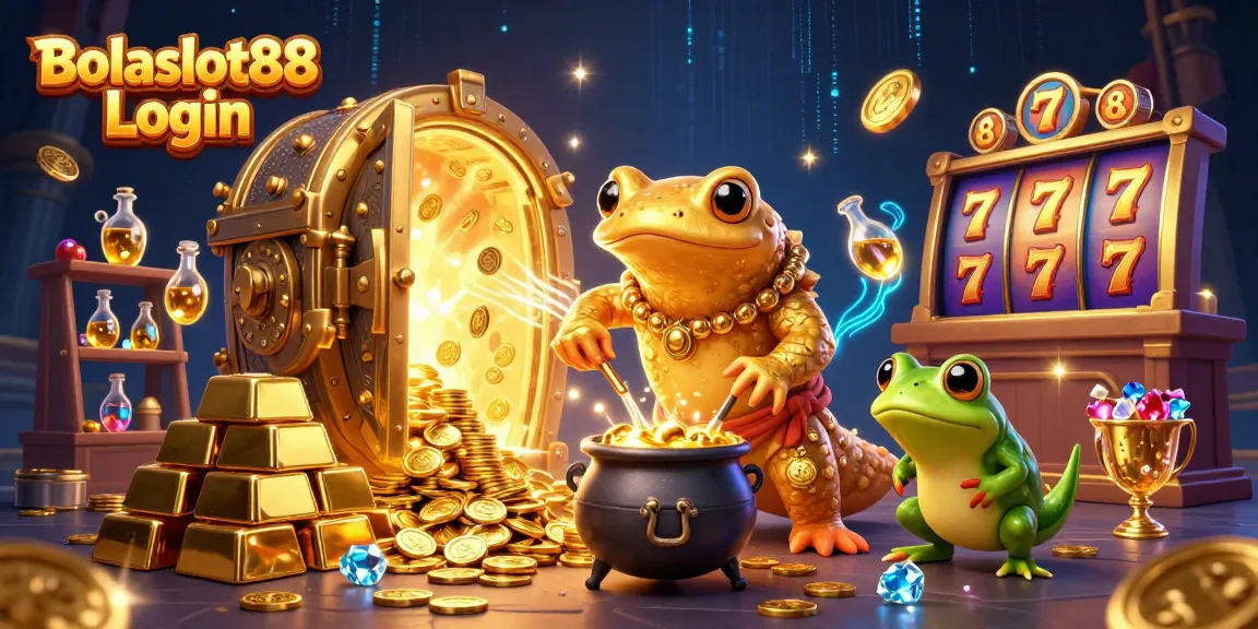 Bolaslot88 Login offers thrilling gameplay with a giant alchemist and vibrant slot machines.