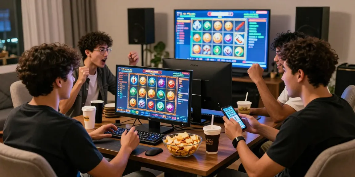 Pengalaman bermain game slot LUXURY777 yang seru bersama teman-teman di ruang tamu yang nyaman.