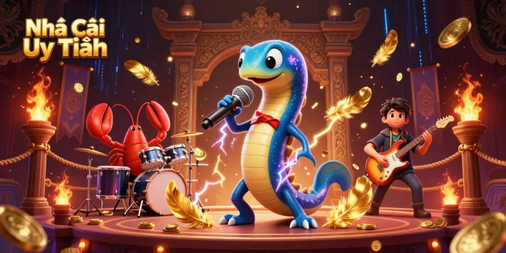 Engage with Nhà Cái Uy Tín in an underwater casino featuring 3D characters and vibrant elements.