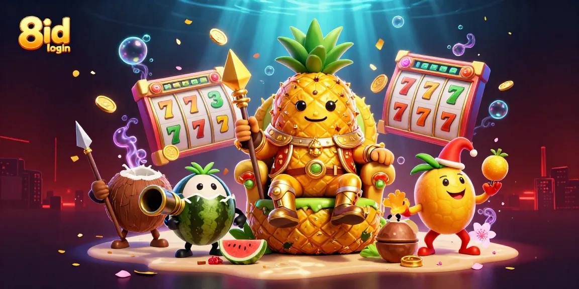 Experience the excitement of 8id login with lively casino characters and vibrant game elements.
