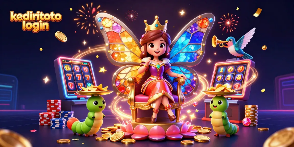 Dalam kediritoto login, merasakan pengalaman slot yang penuh warna dengan mesin jackpot dan banyak koin berkilauan.