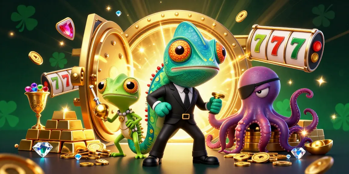 Permainan judi seru di xxx777 dengan petualangan chameleon, gecko, dan gurita.