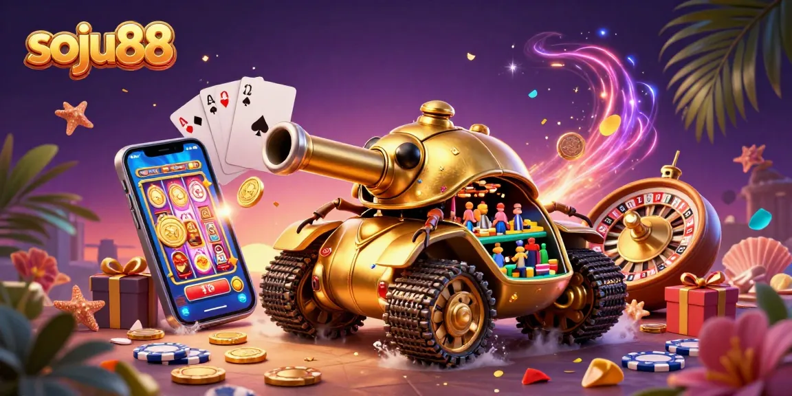 Engage with the soju88 mini casino adventure featuring vibrant slot games and confetti-filled celebrations.