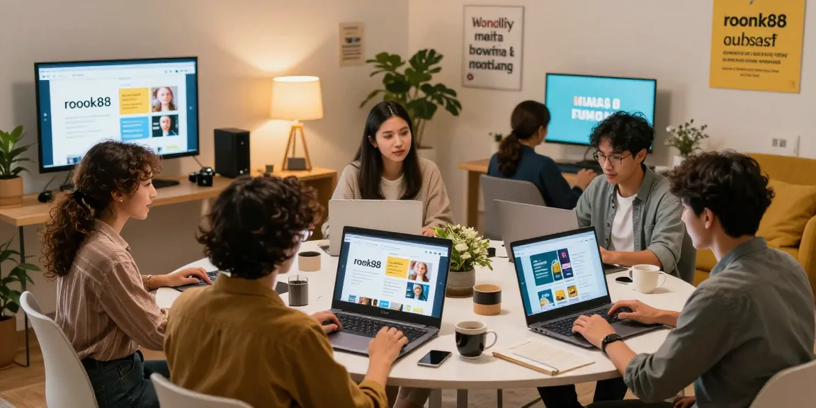Dynamic community engagement on rokok88 platform in a vibrant digital workspace.