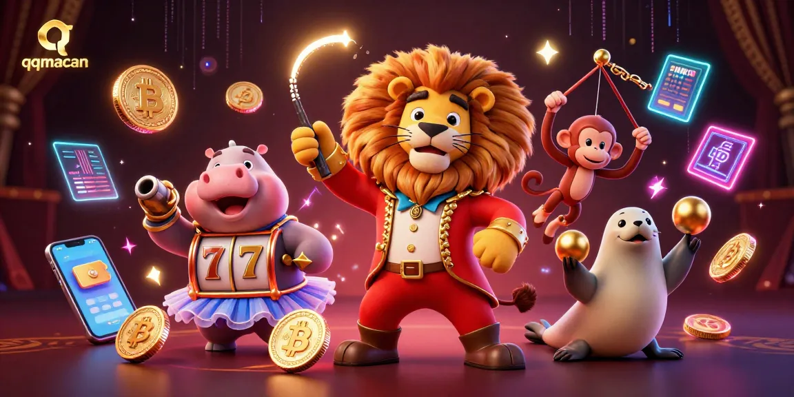 Engage with qqmacan's thrilling slot experience featuring vibrant characters and dynamic casino elements.