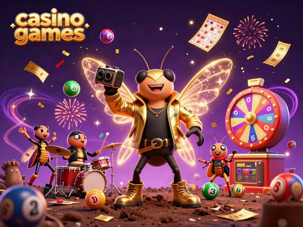 Enjoy exciting casino games action with vibrant characters and game elements.