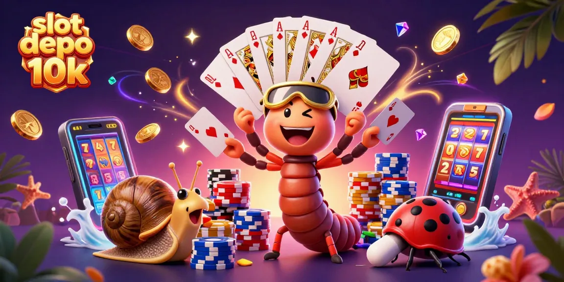 Experience thrilling gameplay with slot depo 10k and colorful characters in a vibrant casino scene.