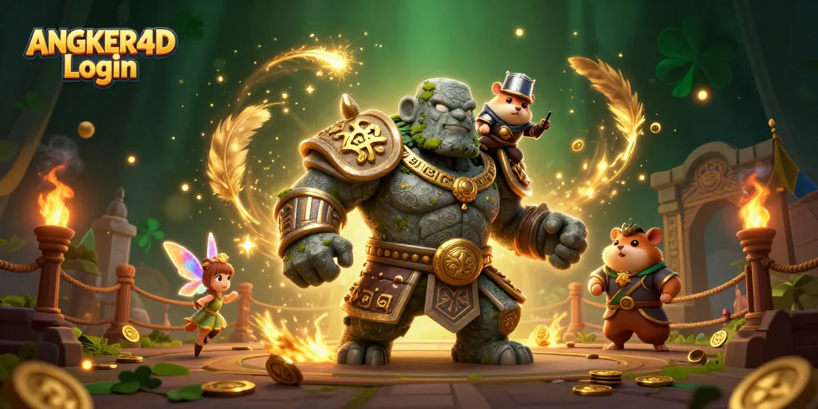 Engage in winning strategies with ANGKER4D Login through a vibrant 3D casino scene.