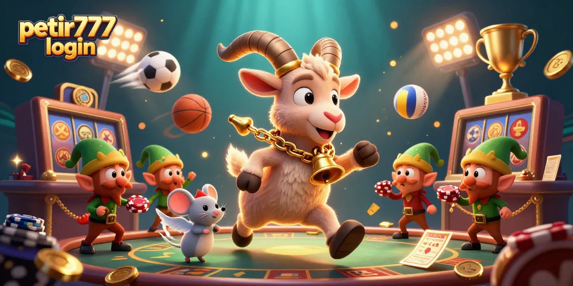 Play exciting new games on petir777 login featuring a festive digital casino with animated characters.